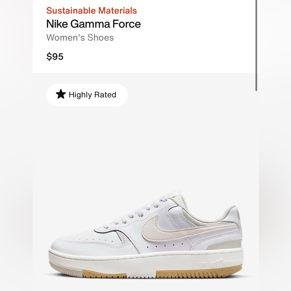 Nike Gamma Force White and Tan Women's Shoes size 8.5
